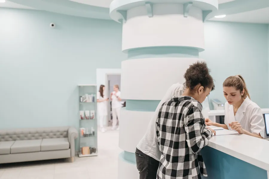 Modern medical office reception area